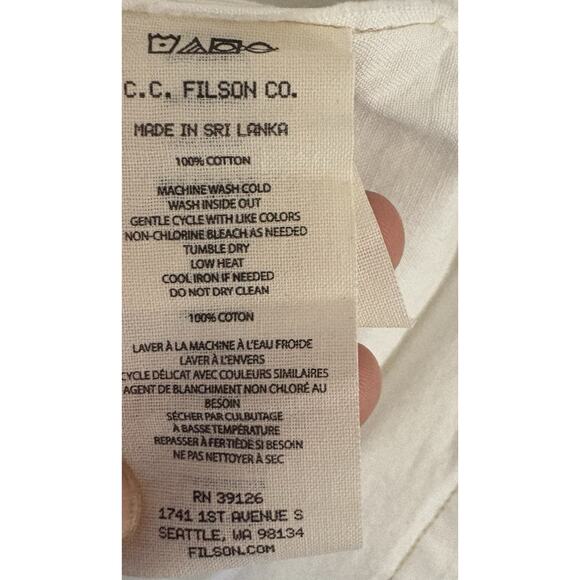 CC Filson Chambray CPO Shirt - XL White Rugged Workwear Tough Utility Outdoor - Picture 6 of 7